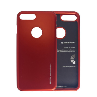 Силиконови гърбове Силиконови гърбове за Apple Iphone Силиконов гръб ТПУ MERCURY iJelly Metal Case оригинален за Apple iPhone 7 Plus 5.5 / Apple iPhone 8 Plus 5.5 бордо